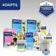 ADAPTIL-Haustierprodukte zeigen beruhigende Lösungen für Hunde, einschließlich Halsbändern, Kaustücken und Sprays, mit der Botschaft "Besser zusammen".