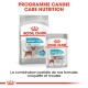 Emballage de nourriture pour chien Royal Canin Urinary Care, avec un sac étiqueté 'MINI' et un sachet pour 'TOUTES TAILLES', promouvant la santé des voies urinaires.