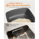 Vergleich von zwei Katzentoiletten: glatte, leicht zu reinigende Schale ohne Ecken vs. Schale mit Vertiefungen, die Streu festhalten.