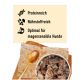 Fünf Tüten DIBO Kochfleisch, gekennzeichnet als 'gekochtes Fleisch' und 'Ergänzungsfutter für Hunde', jede mit 2000g.