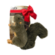 Plüsch-Eichhörnchen-Hundespielzeug mit buschigem Schwanz auf Verpackung mit der Aufschrift "afp all for paws" und "Squirrel Écureuil", rote Schleife.