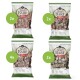 Vier Graf BARF gefrorene rohe Hundefutterpakete: Lamminnerei-Mix 2x, Muskelfleisch vom Lamm 4x, grüner Pansen vom Lamm 2x, fein zerkleinerte Knochen vom Lamm 2x.