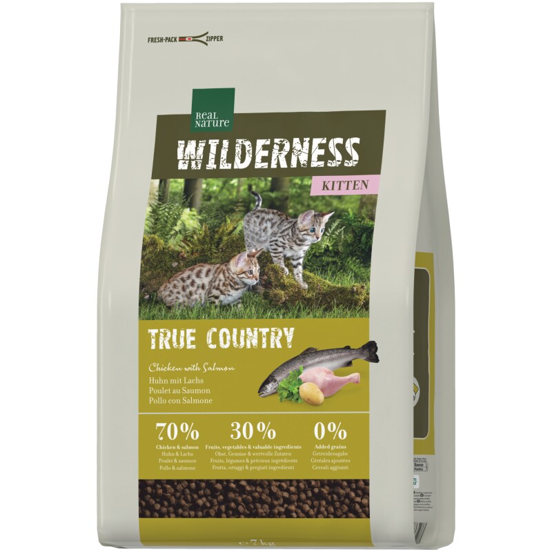 REAL NATURE WILDERNESS droogvoeding kat, kitten, True Country, kip met vis 2x7 kg