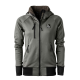 Ein grauer Hundetraining-Hoodie mit einem schwarzen 'DOG COACH'-Logo, mit Reißverschlusstaschen und einer gemütlichen Kapuze.