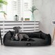 ® BRUCE VELOURS Orthopädisches Hundebett Soft schwarz 1,1 m, 25 cm, 90 cm