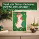 AniForte-Haustiersnacks zeigen verschiedene Hundeleckereien mit Zutaten wie Pferd, Rind, Huhn, Insekten, Früchten und Gemüse sowie Kokosnuss-Sticks.