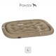 Hundebett von Pointer, Abmessungen 90 cm x 60 cm, in einer weichen beige Farbe mit gepolstertem Design, beschriftet Größe 'L'.
