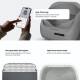 Astropet intelligente Katzentoilette mit Smartphone-App-Steuerung; sichtbarer deutscher Text 'App‑Steuerung' und Bilder von Streugitter und Matte.