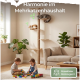 Zwei Katzen dösen auf einem hohen Sisal-Kratzbaum; sichtbarer deutscher Text: 'Harmonie im Mehrkatzenhaushalt' und 'Stressfreier Rückzugsort'.