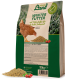Ein 10 kg Sack "Hühner Land Winter Futter" Hühnerfutter, mit einer Grafik eines braunen Huhns, Nährstoffdetails und Text auf Deutsch.