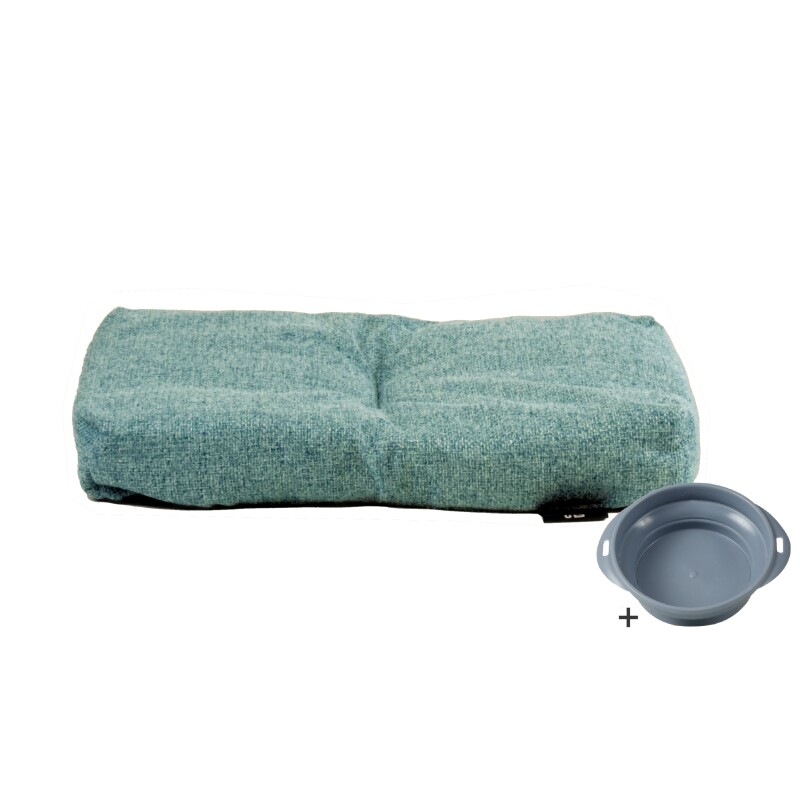 Rohrschneider ® Hundebett mit Anti-Rutsch-Boden, strapazierfähiges Kissen für Hunde und Katzen, B47 x T30 x H7 cm, inkl. Gratis-Wassernapf