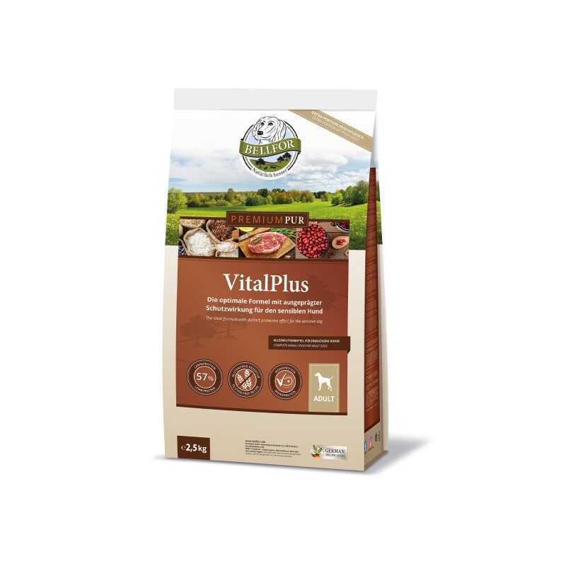 Bellfor Hundefutter mit hohem fleischanteil - PREMIUM PUR VitalPlus - 2,5 kg