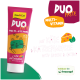 GimCat Duo Paste Multivitamin-Katzentube, rosa, Cartoon-Katze; Text: 'mit Käse & Katzenminze' und 'Exklusiv bei fressnapf'.