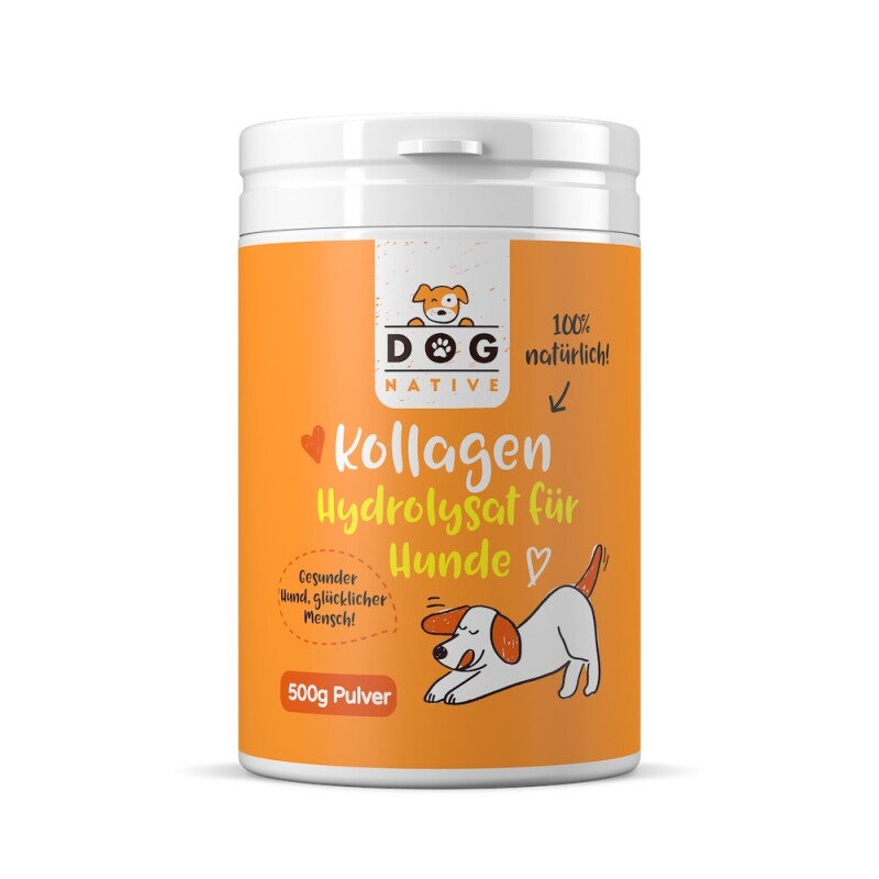 Dog-Native Kollagen-Hydrolysat für Hunde, Collagen mit hoher Bioverfügbarkeit (3kDA), 500g