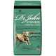 Hundefutterbeutel mit "Dr. John Hypoallergen Huhn mit Hafer", der 21 % Protein, 10,5 % Fett und Vorteile für empfindliche Mägen hervorhebt.