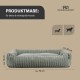 ® Kuschelsofa breiter Cordstoff Deluxe grau