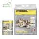 Klumpende Katzenstreu-Verpackung mit der Aufschrift "Premiere. Ich liebe meine Katze" mit einer sensiblen Katzen-Grafik, in der Größe 12 kg und mehrsprachigem Text.