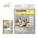 Klumpende Katzenstreu-Verpackung mit der Aufschrift "Premiere. Ich liebe meine Katze" mit einer sensiblen Katzen-Grafik, in der Größe 12 kg und mehrsprachigem Text.