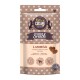 Verpackung für 'Kitty's Cuisine Crunchy Snack' mit Lamm und Kokosnuss, beschriftet 'LAMMliebe' mit einem braun-creamfarbenen Design.