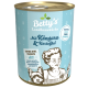 Dose Betty's Landhausküche Hundefutter mit Känguru und Kartoffel, beschriftet mit "EXTRA VIEL FLEISCH" und "ohne Zusatzstoffe."