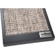 A textured scratching pad for cats and dogs, framed in black, with a metal label reading "MORE FOR CATS & DOGS."
