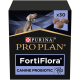 Boîte de complément probiotique Purina Pro Plan FortiFlora pour chiens avec image d'un chien et 30 comprimés visibles.