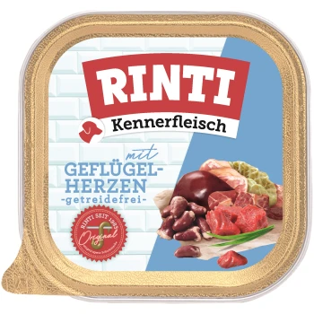 Kennerfleisch Nassfutter Hund, Adult, Schale 9x300 g Geflügelherzen
