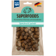 Hundetrockenfutterpaket mit der Aufschrift "SUPERFOODS", das Spirulina und Lachsöl enthält, mit einer Hundesilhouette und der Aufschrift "Hergestellt in Deutschland".