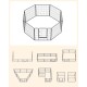 L-XXL Hundezaun 8 Platten transportabel grau 1,6 m, 1,6 m, 80 cm
