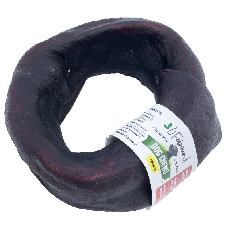Lifebound Kauknochen 10 Stk aus Kalbsleder, kleiner Ring, 8,9 cm