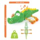 Grünes Plüschkrokodil-Hundespielzeug mit Quietscher, 41 cm (16 Zoll) lang und 24 cm (9,5 Zoll) breit, wiegt 160 g.