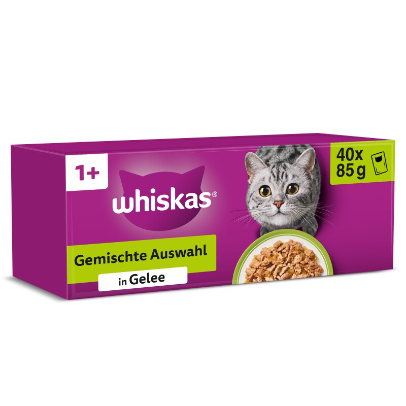 Whiskas Mega Pack 1+ Gemengde selectie in gelei 40 x 85g