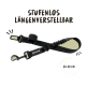 Verstellbare schwarze Hundeleine mit einem Bungee-Design, die den Markennamen "Rüdelkönig" und Längenspezifikationen von 60-80 cm zeigt.