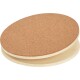 Korkkratzpad für Haustiere, mit einem runden Design und einer strukturierten Korkoberfläche sowie einer glatten Holzunterlage.