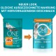 Verpackung von Purina ONE Katzenfutter: linke türkisfarbene Tüte mit "ADULT"-Etikett; rechts aktualisiertes Design mit "Mit Huhn und grünen Bohnen."