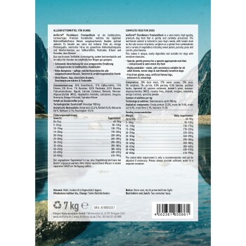 Hundefutterverpackung für 'Aniforte PureNature FreilandDuck', ein halbfeuchtes Futter mit 28% Fleisch und Gemüse, plus Nährwertinformationen.