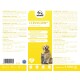 Die Verpackung des Fortan Cervicorn® Haustier-Nahrungsergänzungsmittels zeigt einen Golden Retriever und eine Katze und betont Kalzium, Phosphor und Fütterungsanweisungen.