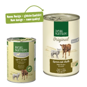 Original Nassfutter für Hunde Senior Lamm und Kalb 12x400 g