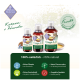 Drei Flaschen Omega-3-Öl für Haustiere von ChronoBalance, beschriftet mit "100% natürlich" und Symbolen für keine Chemikalien, GVO oder Tierversuche.
