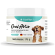 Behälter von TierPlus OralAktiv, einem natürlichen Zahnpflegeprodukt für Hunde, 175g, hergestellt in Deutschland, mit einem Dosierlöffel.