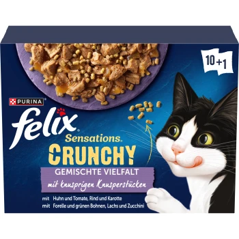 Sensations Crunchy 10x85g + 40g Knusperstückchen Geschmacksvielfalt mit Gemüse
