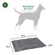 Maße des Hundebetts: 80 cm x 60 cm x 8 cm; geeignet für Hunde mit einer Rückenlänge von bis zu 70 cm.