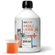 Flasche ReaVET Omega-3 Lachsöl für Hunde, mit einem Husky-Bild, 500ml Größe, und einem Etikett mit der Aufschrift "Auszeichnung SEHR GUT."