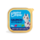 Pâté de nourriture pour chats Edgard Cooper pour adultes, avec du saumon et du poulet, dans un contenant coloré de 85 g avec une illustration de chat ludique.