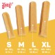 Yaky Hundekauartikel in den Größen S, M, L, XL mit Gewichten und Längen: S (30-50g, 9-11cm), M (50-80g, 11-13cm), L (80-100g, 13-15cm), XL (100-140g, 15-16cm).