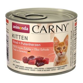 CARNY Kitten 6x200g Rind & Putenherzen
