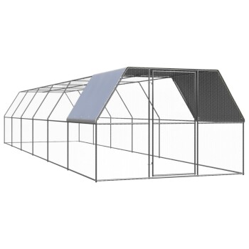 Hühnerkäfig mit Teilüberdachung 3 m, 12 m, 2 m