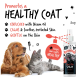 Hund und Katze liegen neben einer Flasche Bugalugs Floh- & Zeckenspray, das ein gesundes Fell mit Neemöl fördert.