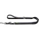 Eine strapazierfähige schwarze Hundeleine mit einem Metallclip und einem Schlaufengriff, entworfen für die Sicherheit und Kontrolle von Haustieren.