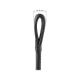 Nahaufnahme eines schwarzen Hundeleinen-Griffs mit einer Schlaufe, der einen Durchmesser von etwa 8 mm hat.